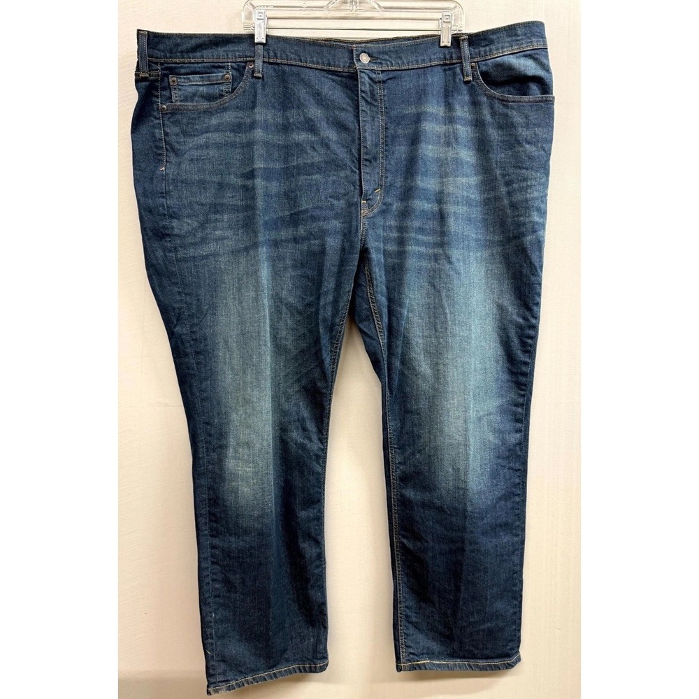 Levi's 541 Jeans Mens 52x32 Blue Denim Stretch Dark Wash Athletic Tapered Fit